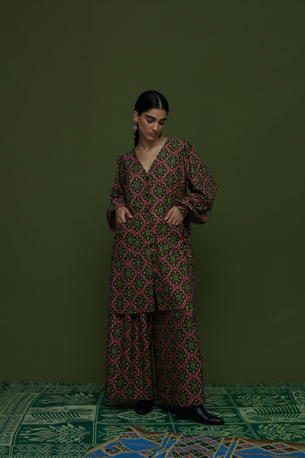 IFADI MINI DRESS (TYROS BORDEAUX PRINT)