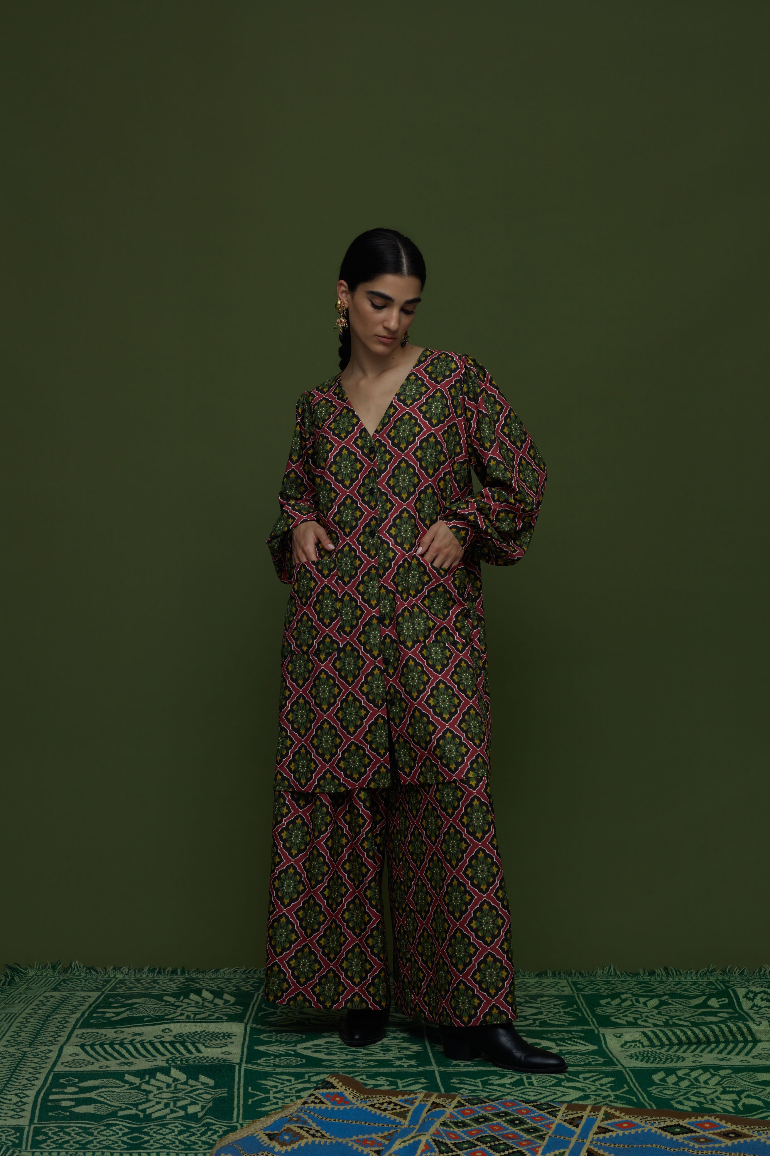 IFADI MINI DRESS (TYROS BORDEAUX PRINT)