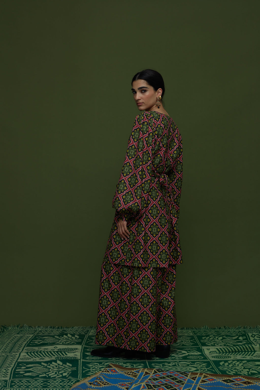 IFADI MINI DRESS (TYROS BORDEAUX PRINT)