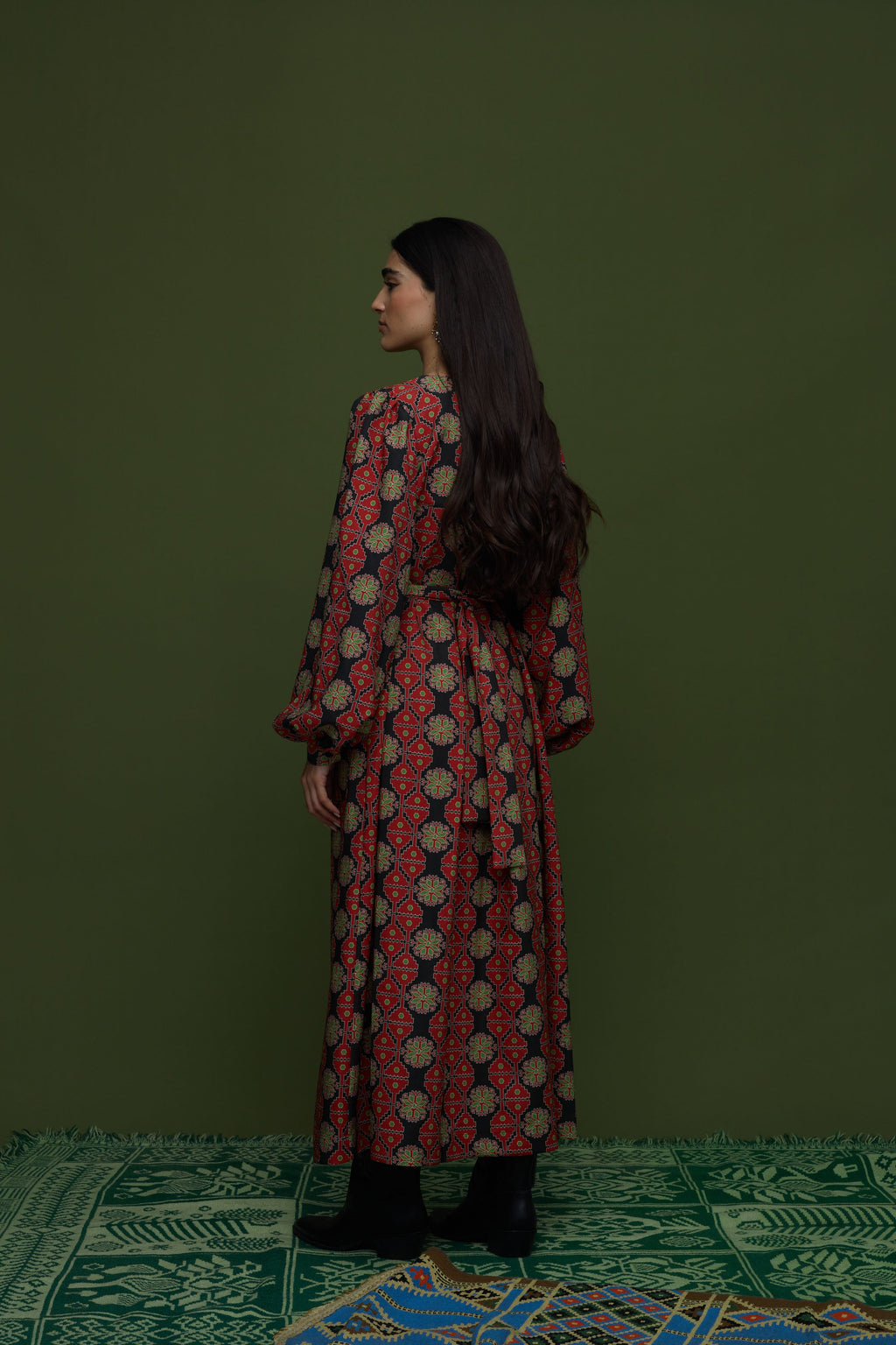 STIMONI MAXI DRESS (KYNOURIA BLACK PRINT)