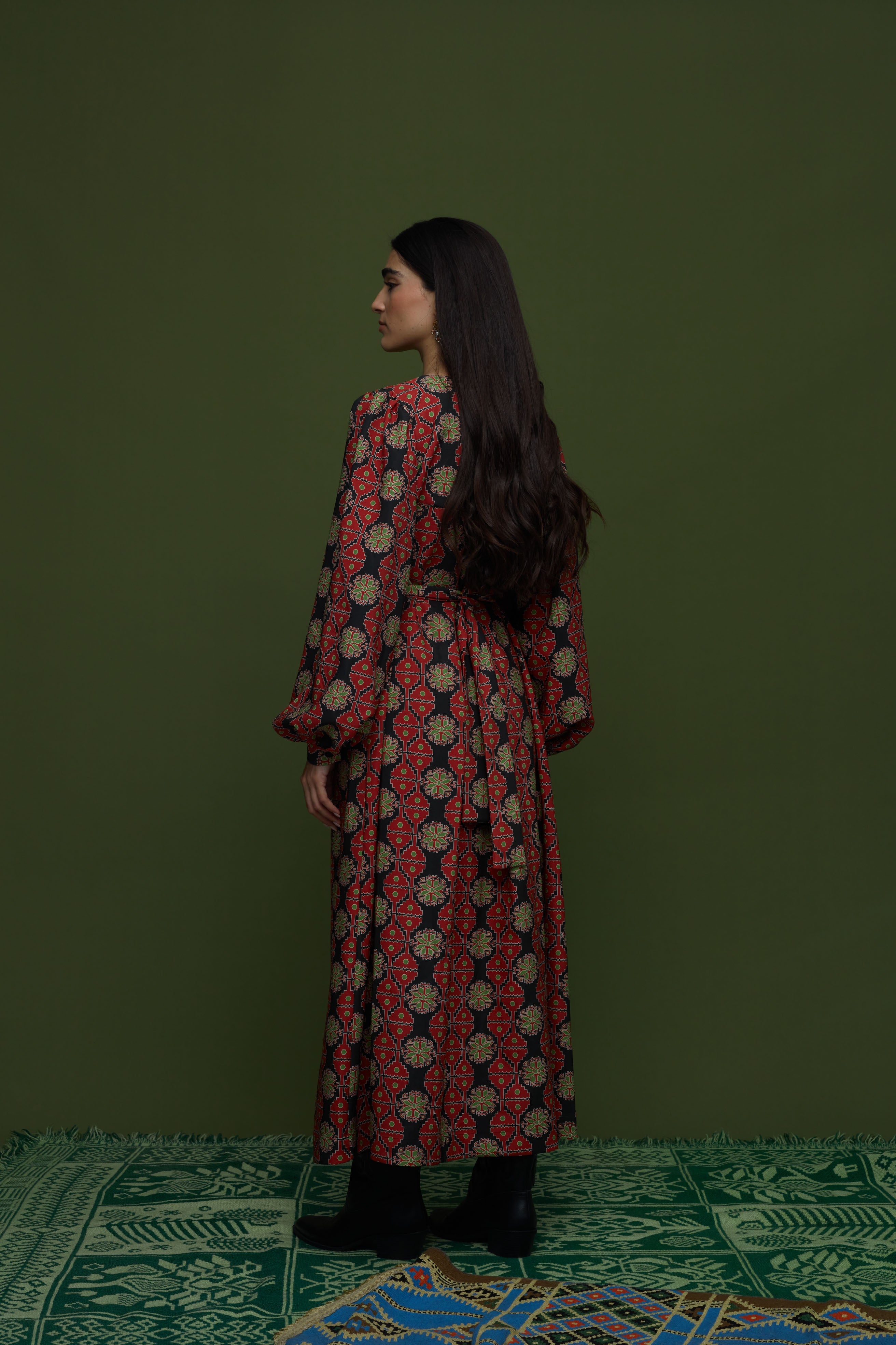 STIMONI MAXI DRESS (KYNOURIA BLACK PRINT)