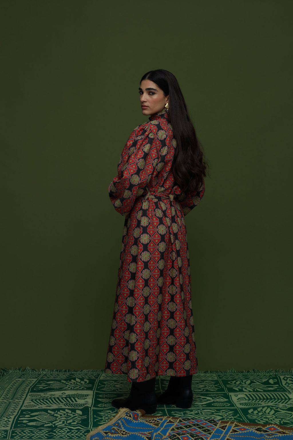PANSES MAXI DRESS (KYNOURIA BLACK PRINT)