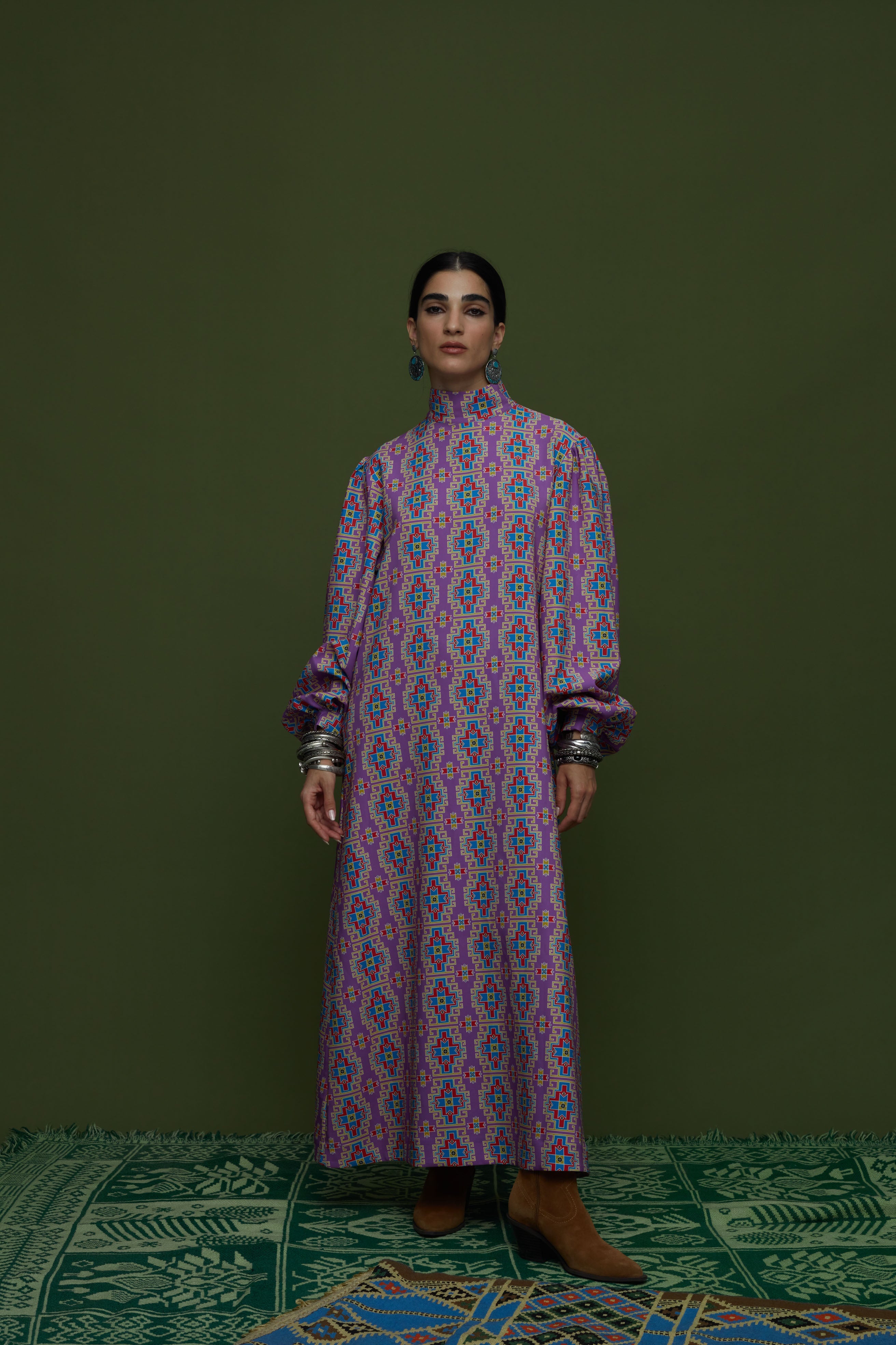 PANSES MAXI DRESS (LEONIDIO MAUVE PRINT)