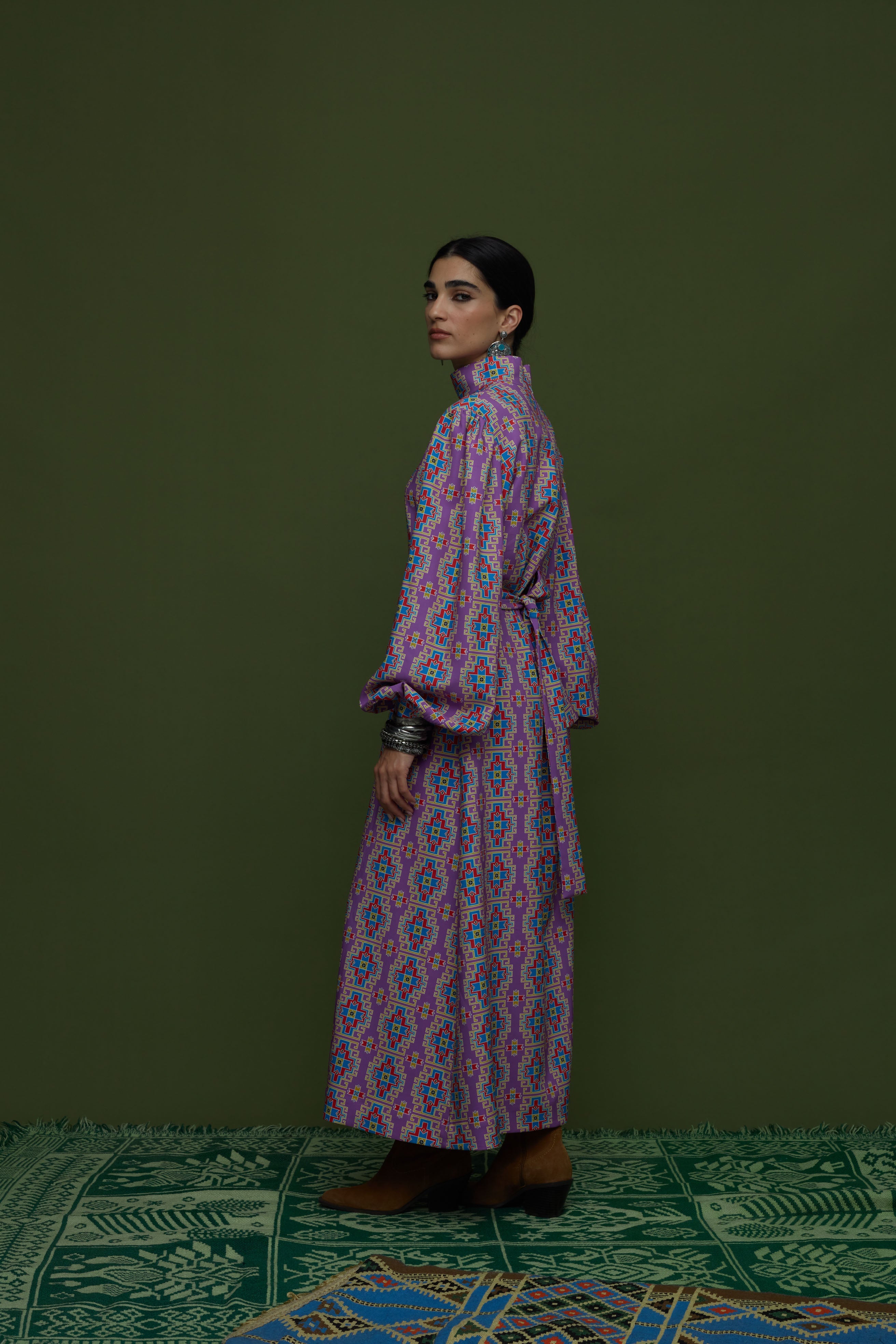 PANSES MAXI DRESS (LEONIDIO MAUVE PRINT)