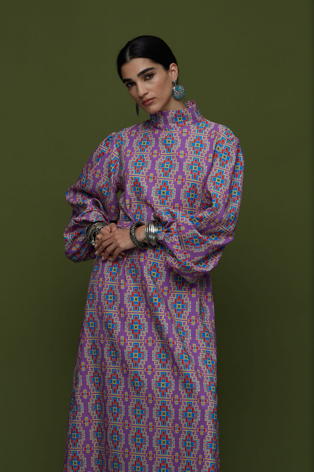 PANSES MAXI DRESS (LEONIDIO MAUVE PRINT)
