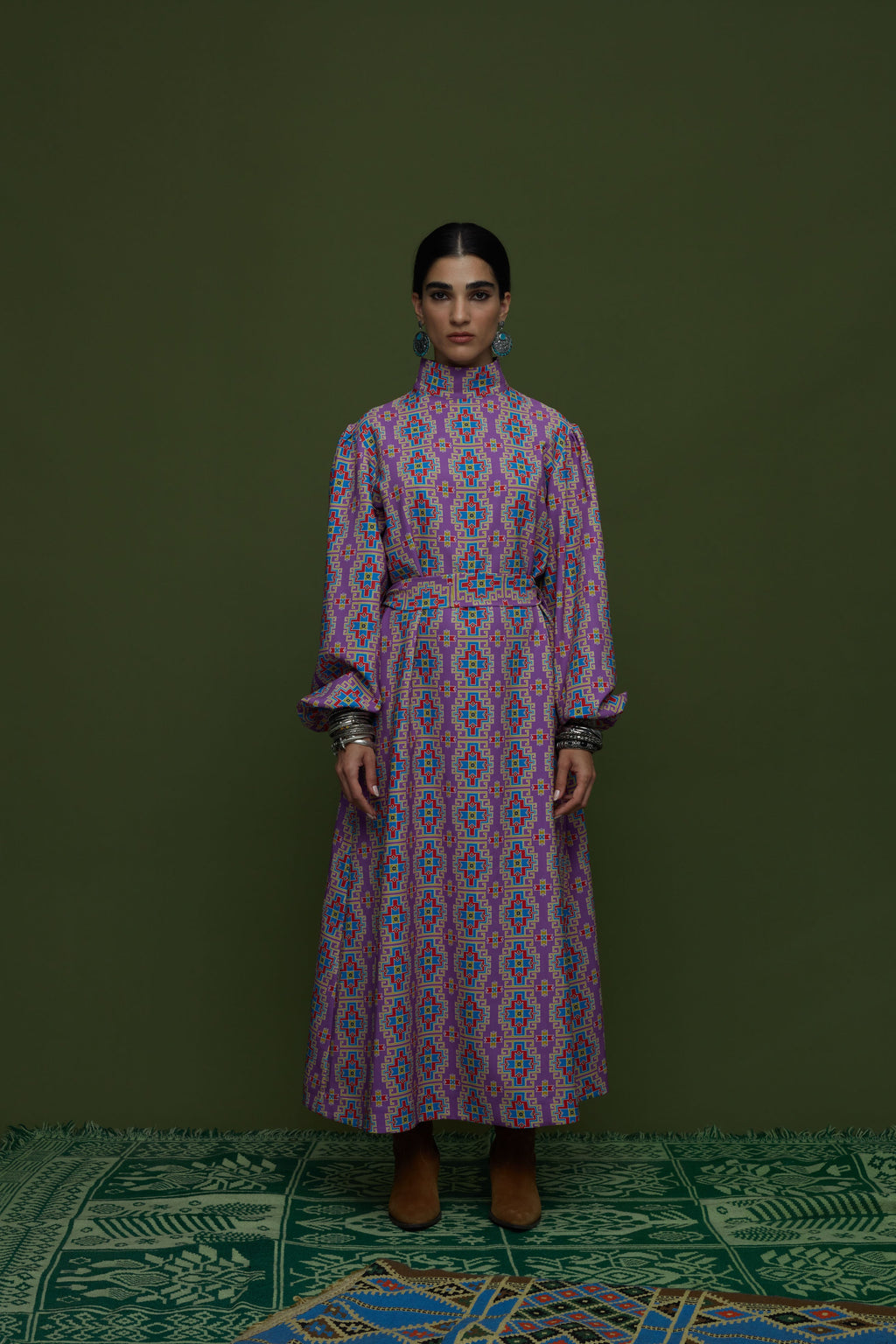 PANSES MAXI DRESS (LEONIDIO MAUVE PRINT)