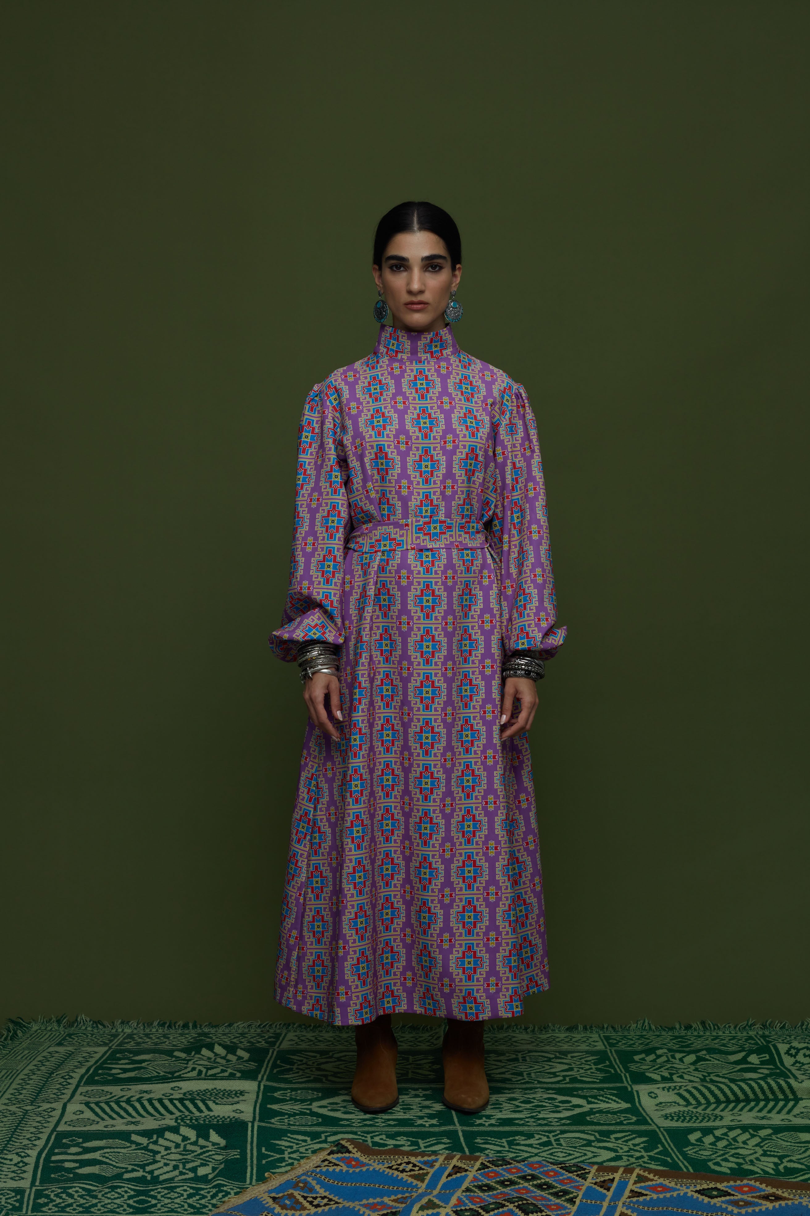 PANSES MAXI DRESS (LEONIDIO MAUVE PRINT)
