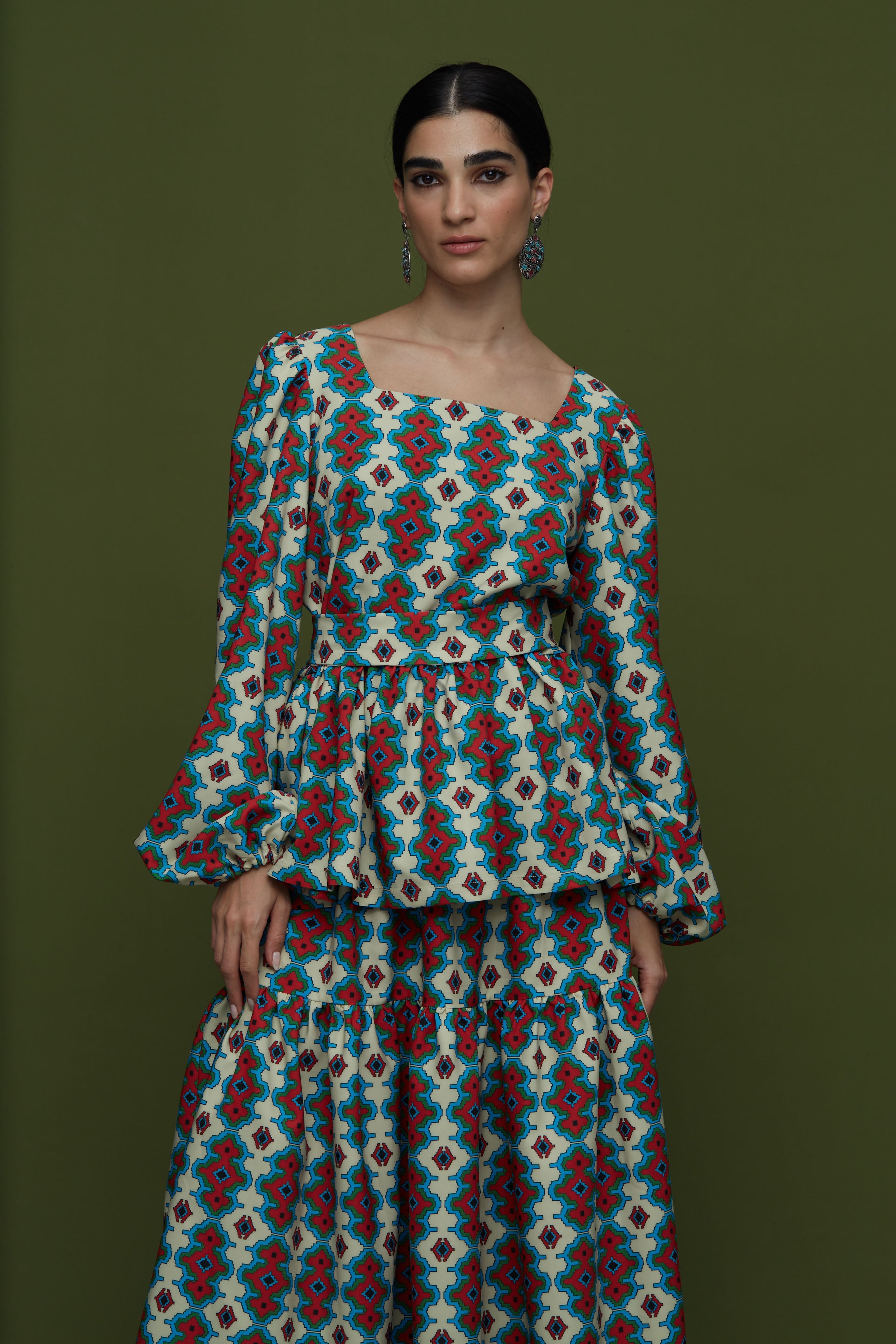 ARGALIOS TOP (PERA MELANA BEIGE PRINT)