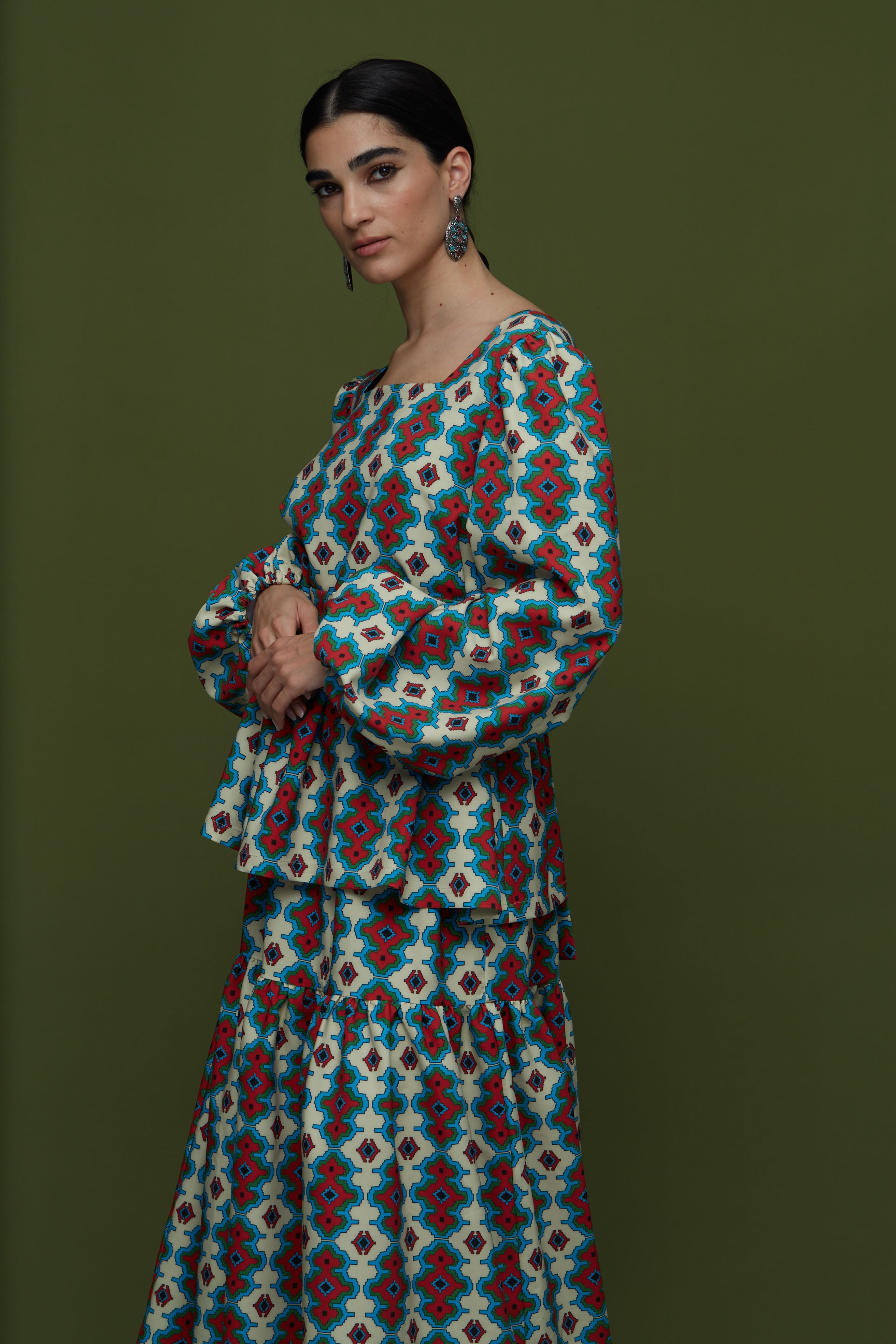ARGALIOS TOP (PERA MELANA BEIGE PRINT)