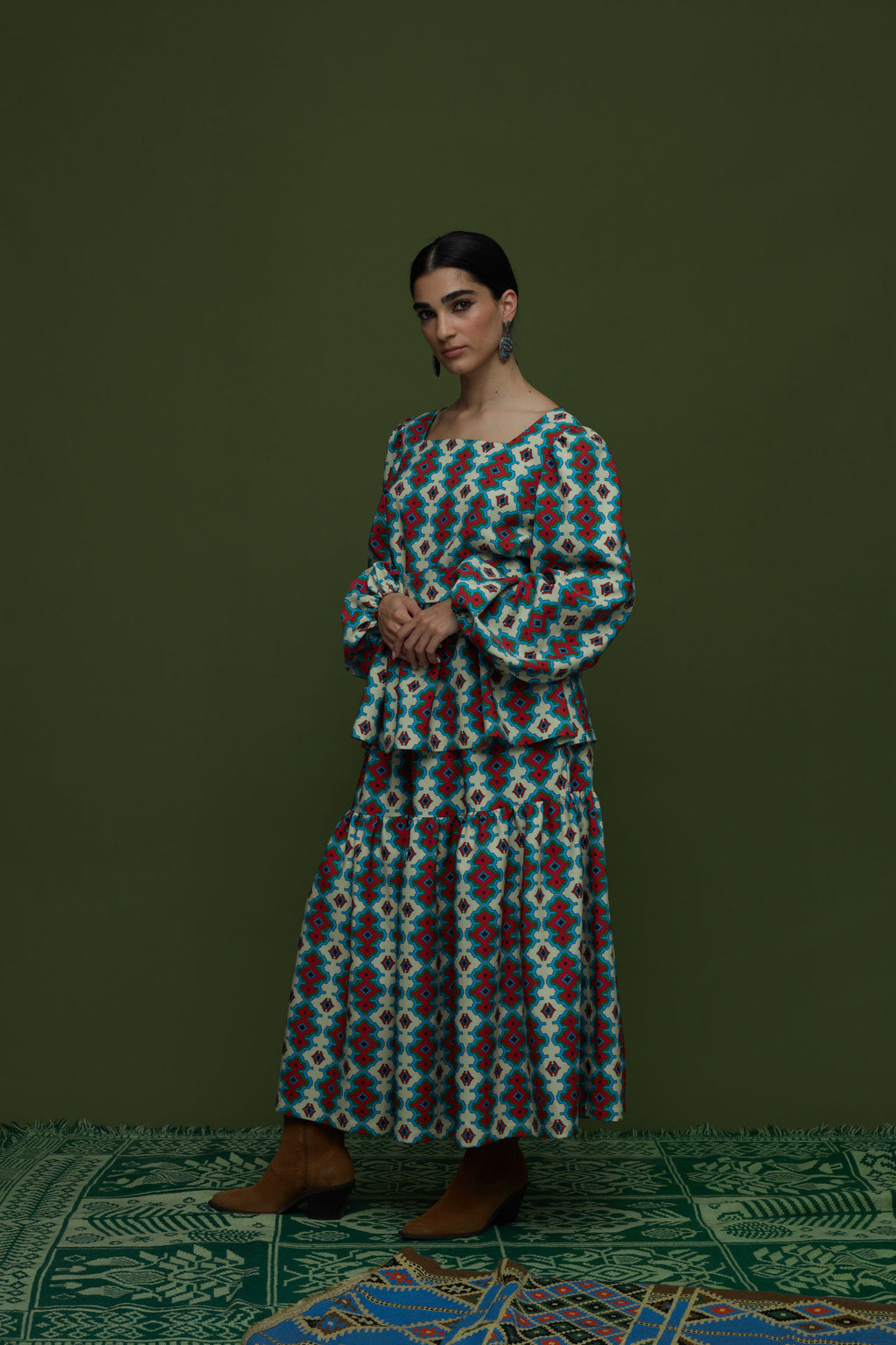 ARGALIOS SKIRT (PERA MELANA BEIGE PRINT)