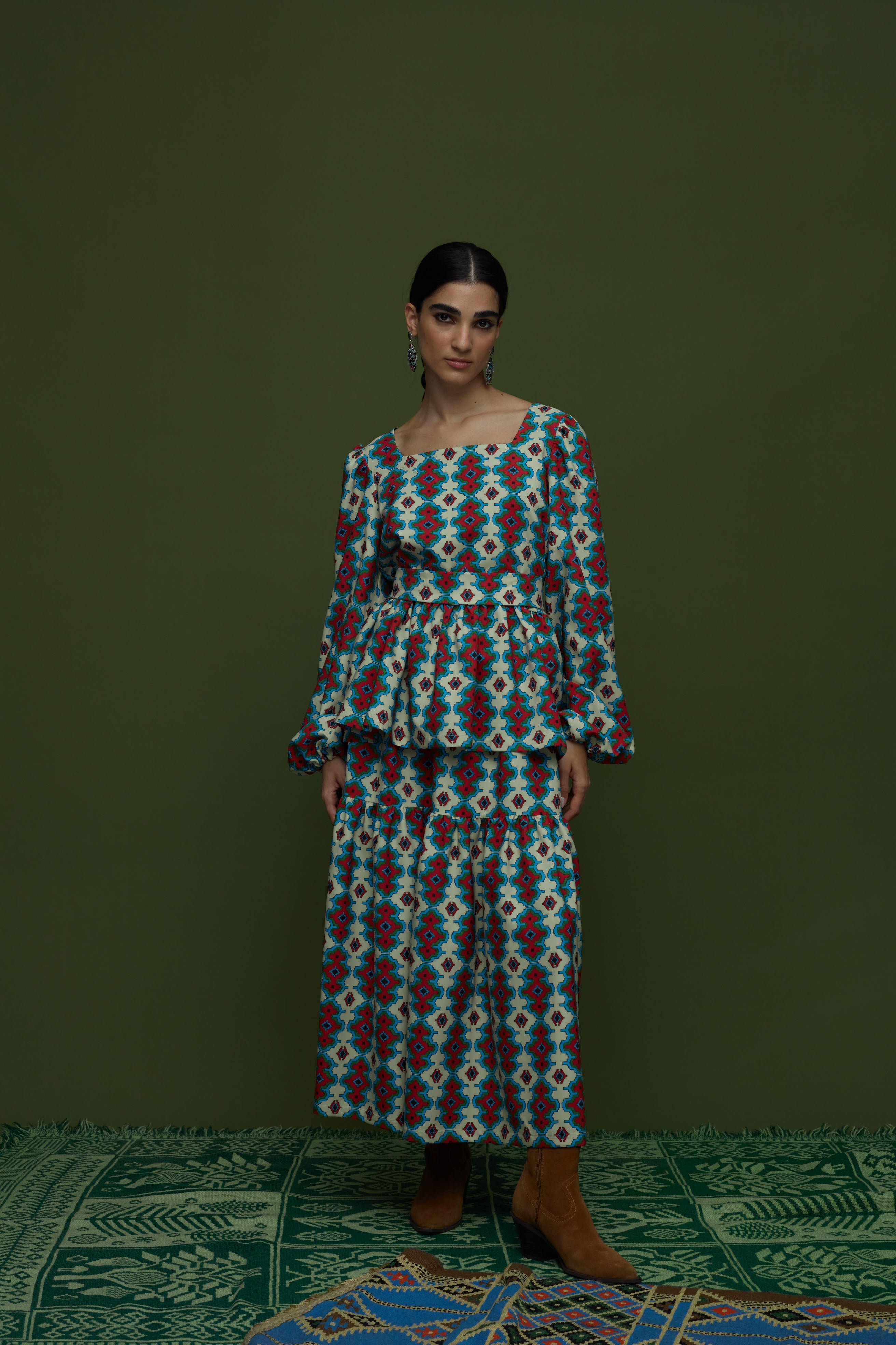 ARGALIOS SKIRT (PERA MELANA BEIGE PRINT)