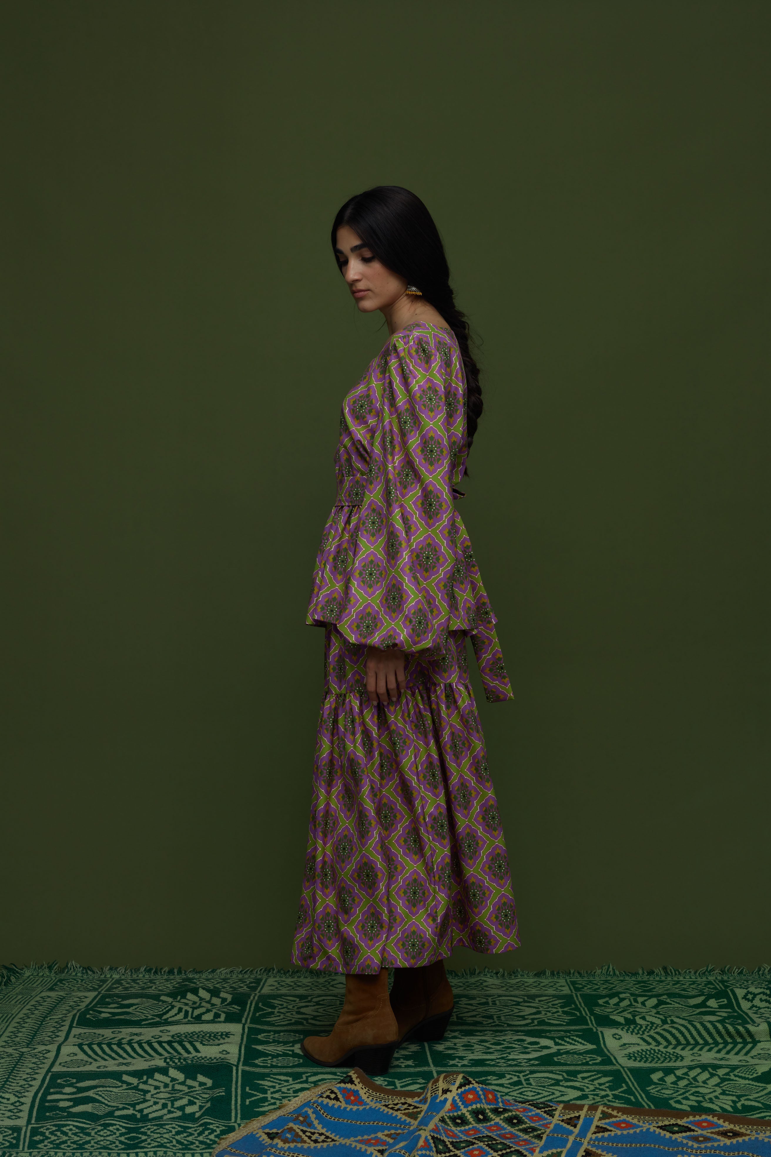 ARGALIOS SKIRT (TYROS OLIVE PRINT)