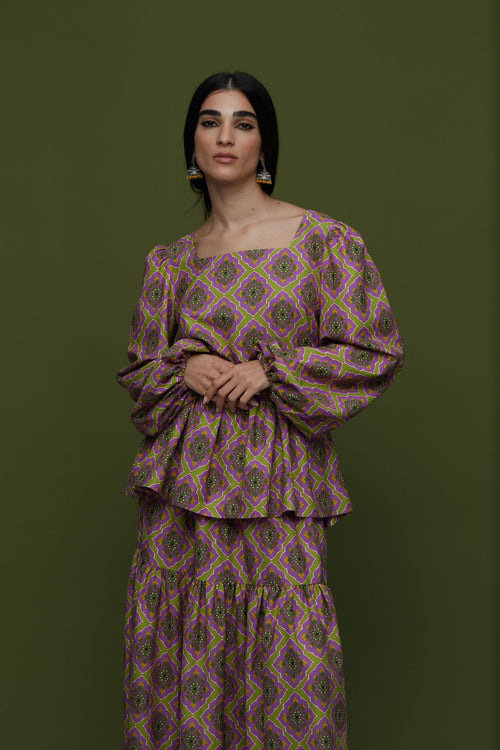 ARGALIOS TOP (TYROS OLIVE PRINT)