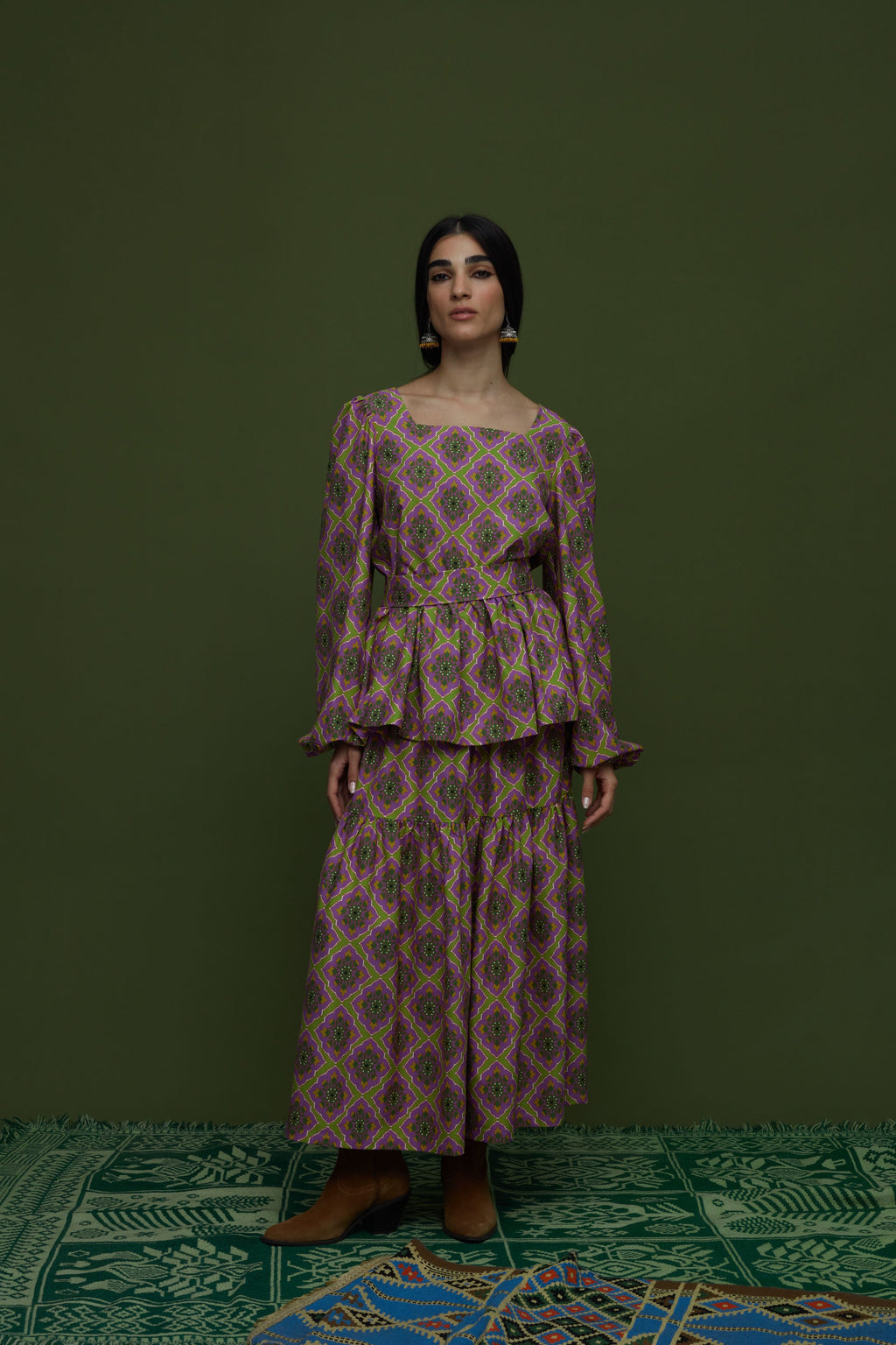 ARGALIOS TOP (TYROS OLIVE PRINT)