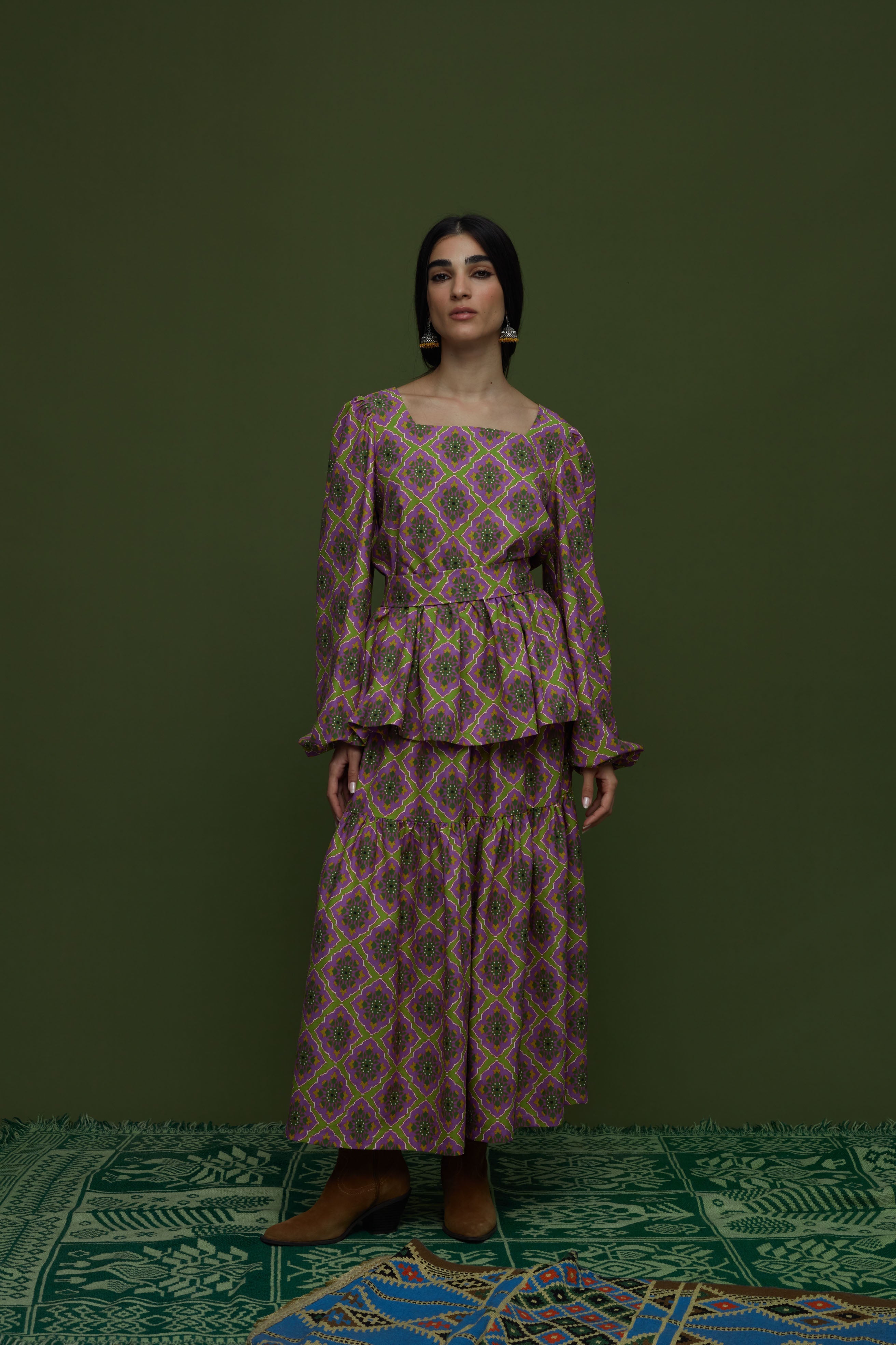 ARGALIOS TOP (TYROS OLIVE PRINT)