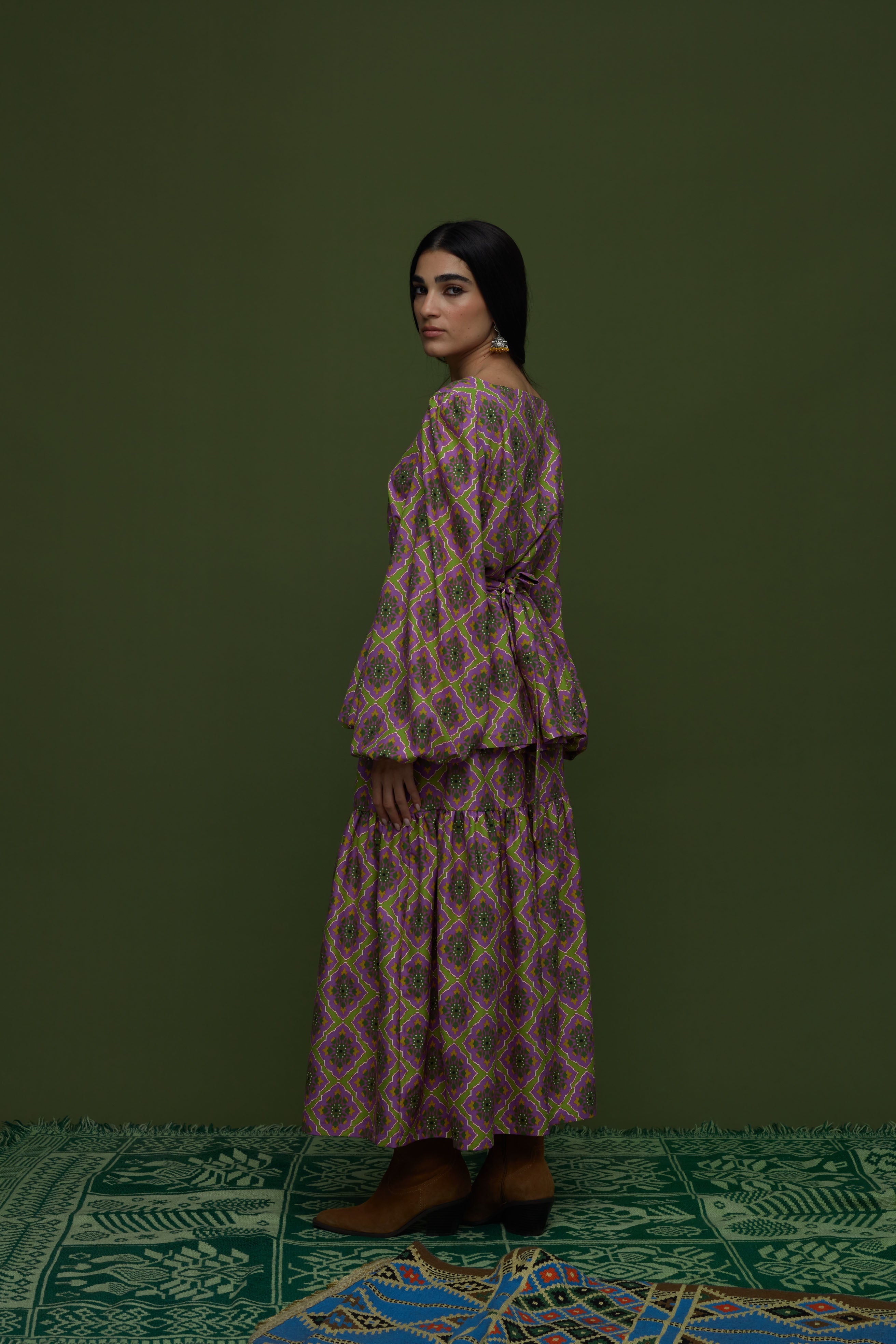 ARGALIOS TOP (TYROS OLIVE PRINT)