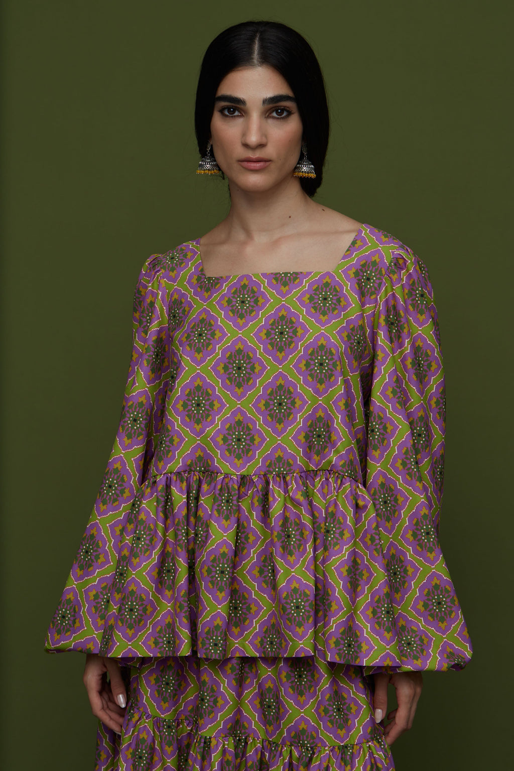 ARGALIOS TOP (TYROS OLIVE PRINT)