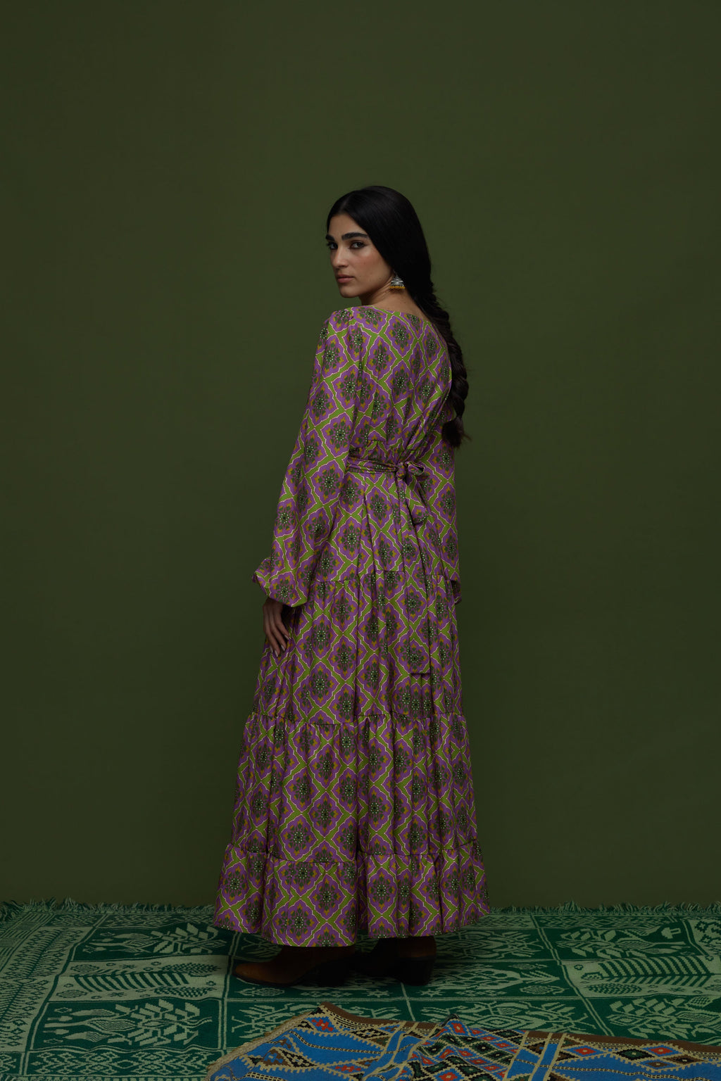 ARGALIOS MAXI DRESS (TYROS OLIVE PRINT)