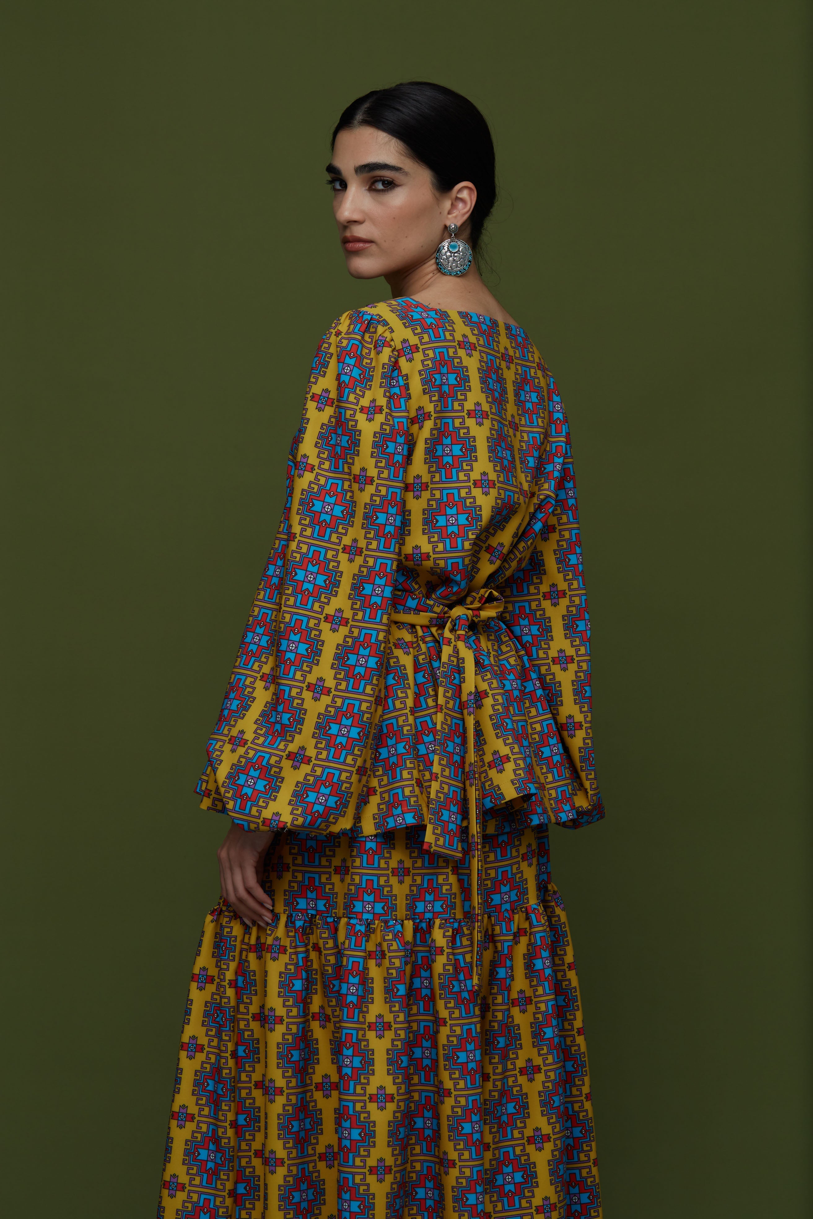 ARGALIOS TOP (LEONIDIO MUSTARD PRINT)