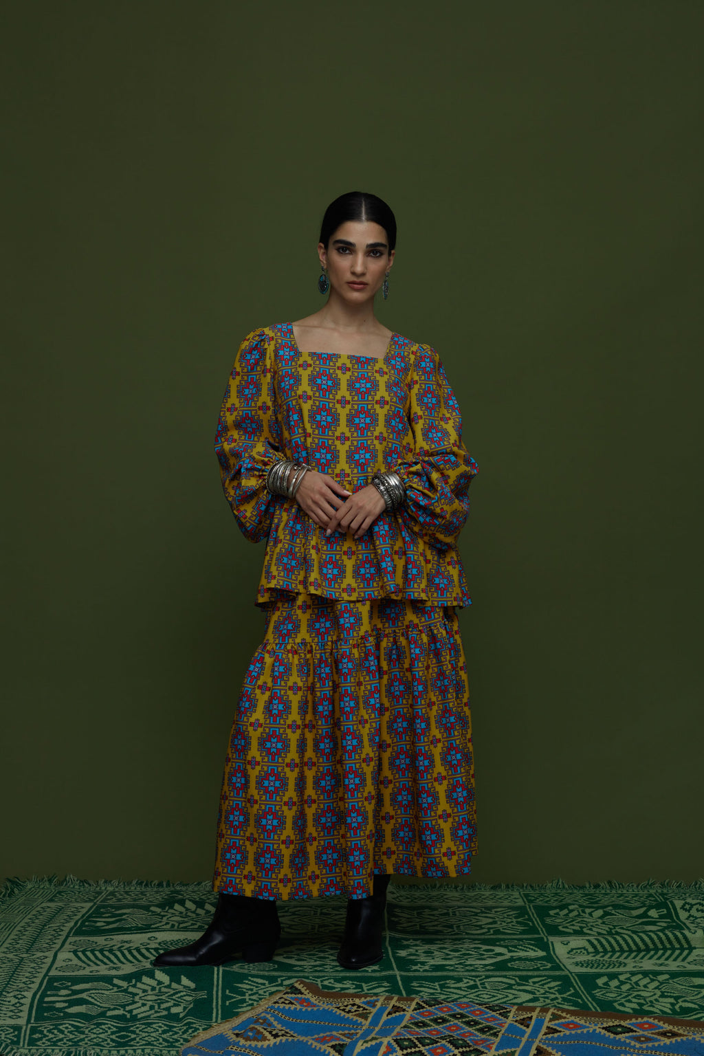 ARGALIOS TOP (LEONIDIO MUSTARD PRINT)
