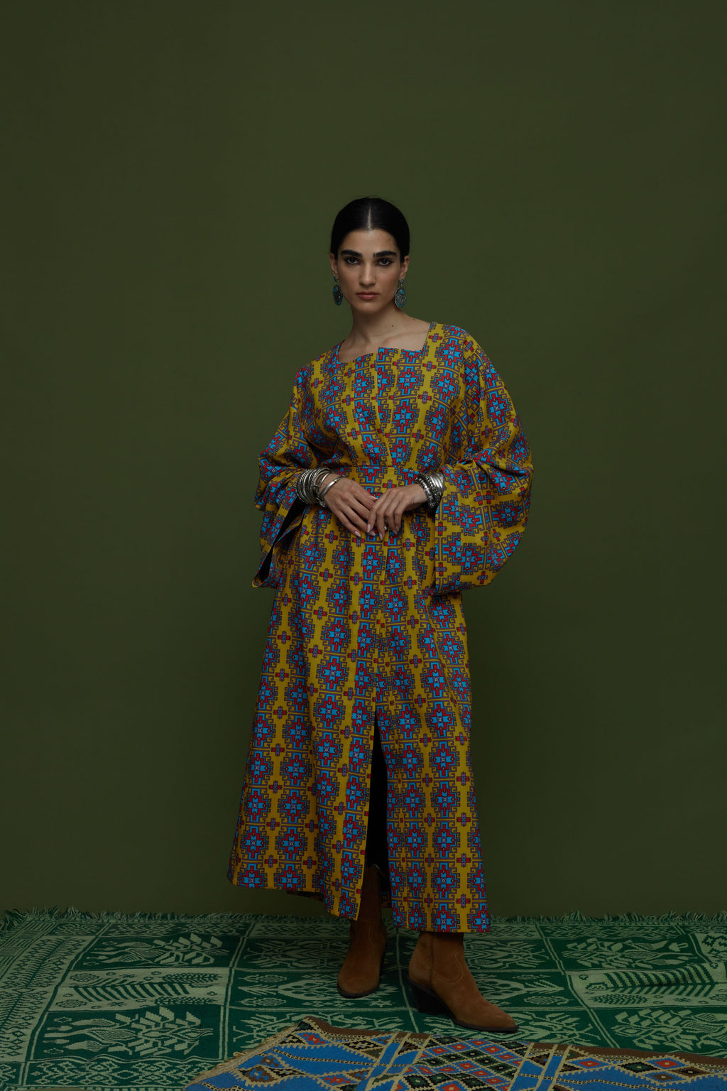 TAPIS OVERCOAT (LEONIDIO MUSTARD PRINT)